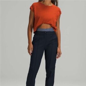 NWOT Lululemon Classic-Fit Cotton-Blend Orange Rust Tee, Size 4